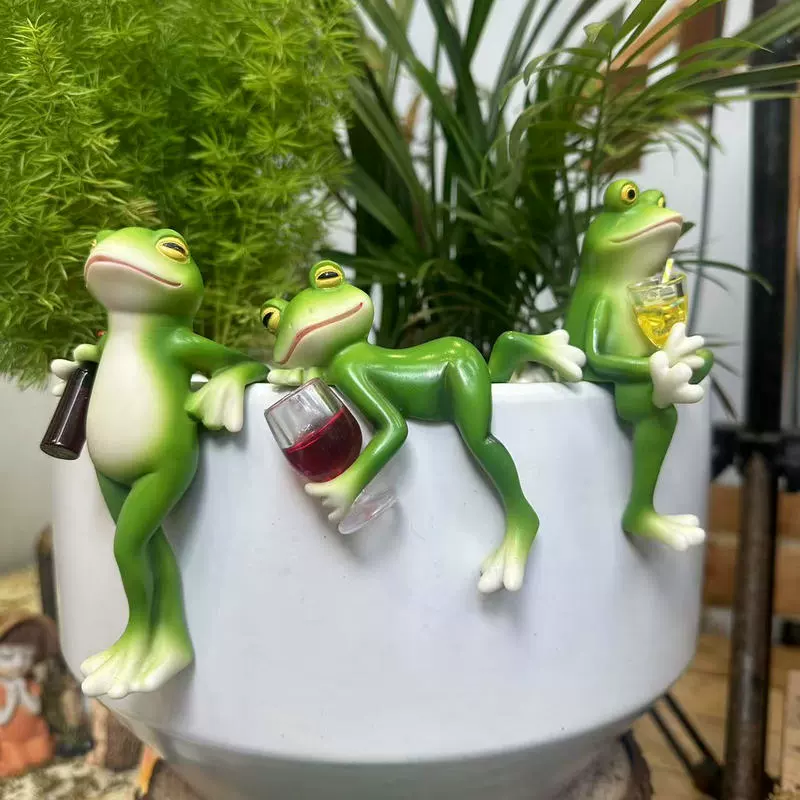 Plant Parents - Современный кашпо-лягушка из смолы, креативная ручная
