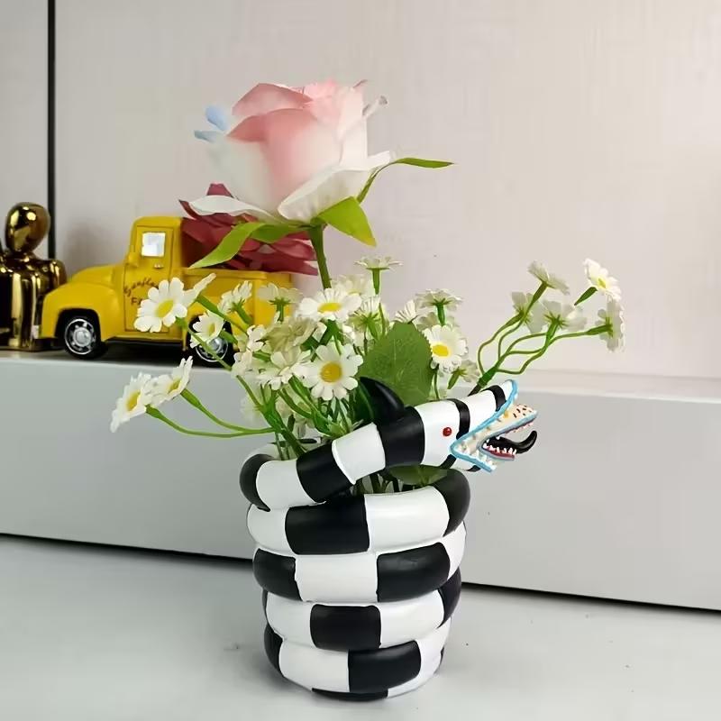 Snake Plant Ceramic - 1 шт. черно-белый цветочный горшок в
