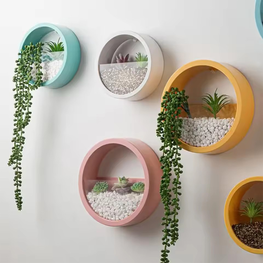 Snake Plant Ceramic - Круглый настенный кашпо для растений, 3
