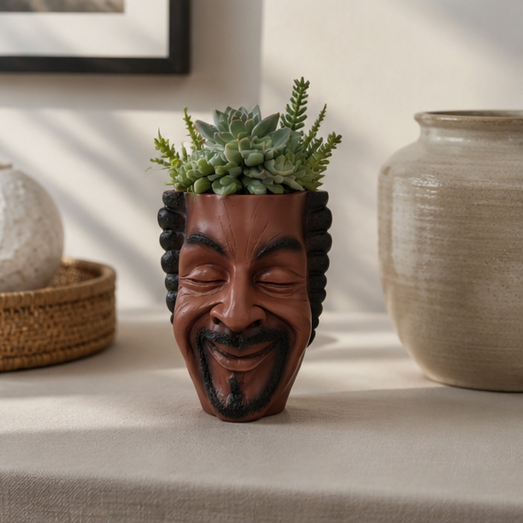 Эстетичный кашпо в форме лица  – обзор и цена Snake Plant Ceramic